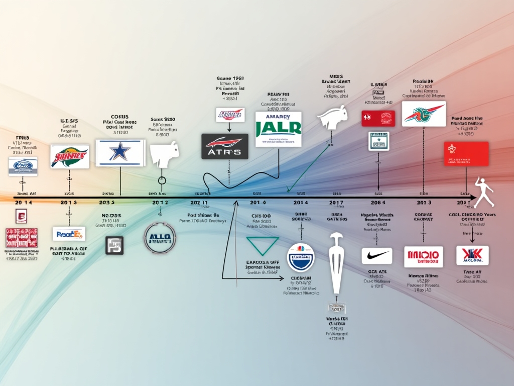 Timeline showing the evolution of sports gift cards